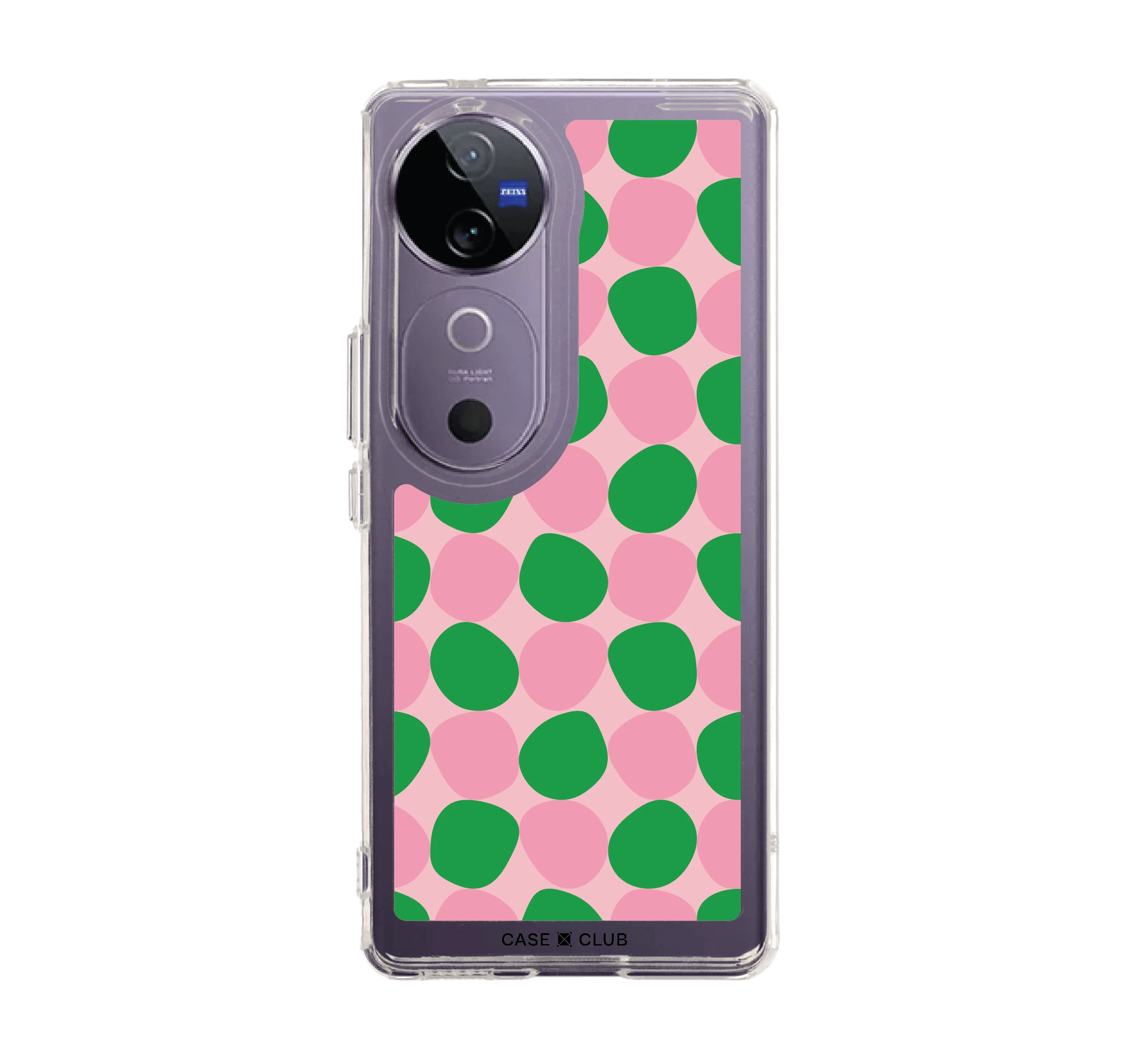 ลาย dot จุดสีเขียวชมพู